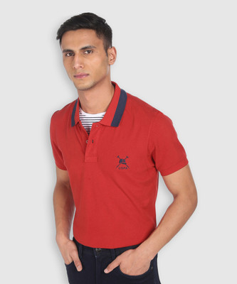 U.S. POLO ASSN. Solid Men Polo Neck Red T-Shirt
