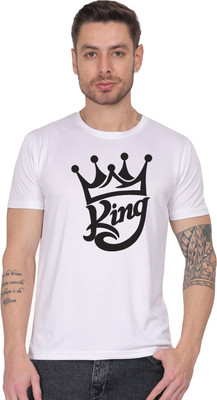 M A TRADERS Graphic Print Men Round Neck White T-Shirt