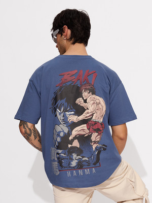 The Souled Store Graphic Print Men Round Neck Blue T-Shirt