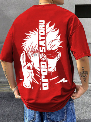 TeeBrozz Self Design Men Round Neck Blue T-Shirt