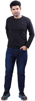 Renovator Solid Men Round Neck Reversible Black T-Shirt