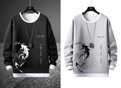 cnw Self Design Men Round Neck Multicolor T-Shirt