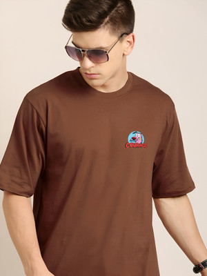 Jack Paris Graphic Print Men Round Neck Brown T-Shirt