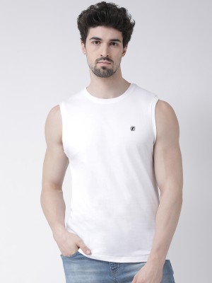 FRISKERS Solid Men Round Neck White T-Shirt