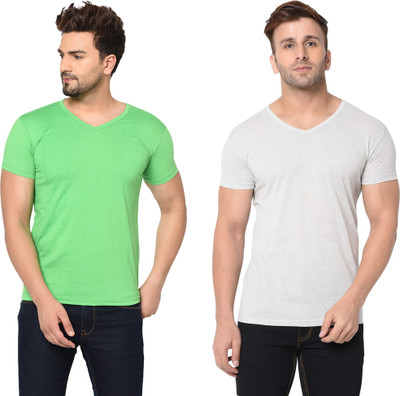 Adorbs Trend Solid Men V Neck Multicolor T-Shirt