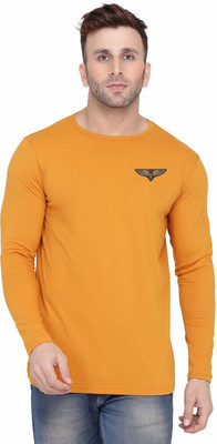 Trendfull Printed Men Round Neck Yellow T-Shirt