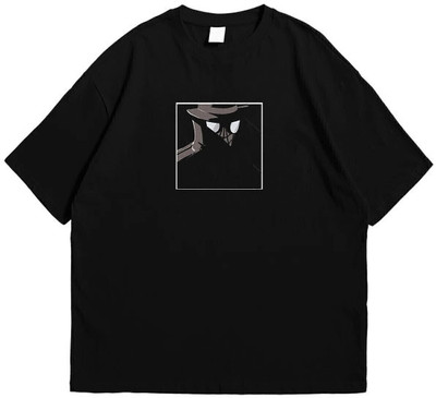 inblak Printed Men Round Neck Reversible Black T-Shirt