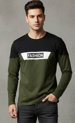 Autna Printed Men Round Neck Green T-Shirt