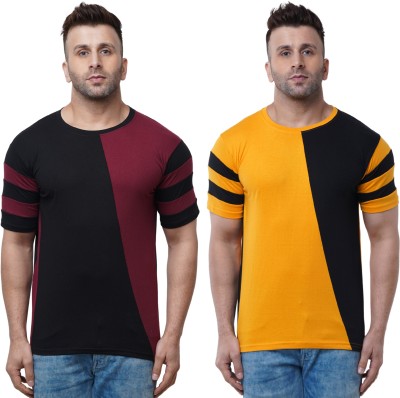 WRODSS Striped Men Round Neck Multicolor T-Shirt