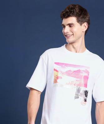 Mast & Harbour Printed, Typography Men Round Neck White T-Shirt