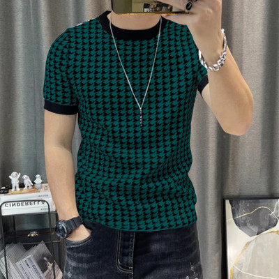 KAJARU Printed Men Round Neck Green T-Shirt