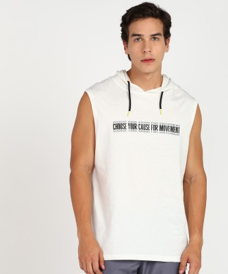 defacto Solid Men Hooded Neck White T-Shirt