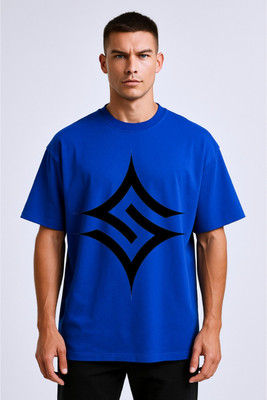 goodsign Printed Men Round Neck Blue T-Shirt