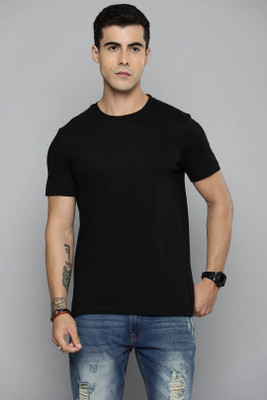 Moda Rapido Solid Men Round Neck Black T-Shirt