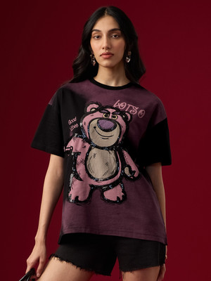 The Souled Store Cartoon Women Round Neck Multicolor T-Shirt
