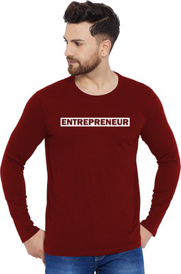 London Crew Printed Men Round Neck Maroon T-Shirt