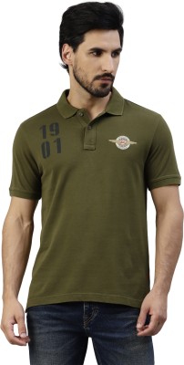 ROYAL ENFIELD Solid Men Polo Neck Green T-Shirt