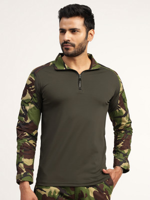 MOUNTMILLER Printed Men Polo Neck Green T-Shirt