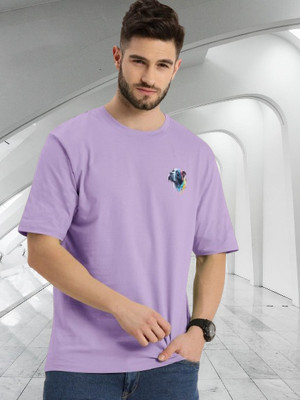 Dark Drive Printed Men Round Neck Purple T-Shirt