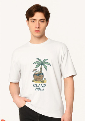 Mr Anime Graphic Print Men Round Neck White T-Shirt