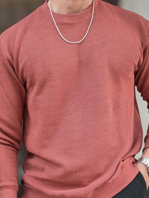 Preeo Solid Men Round Neck Pink T-Shirt
