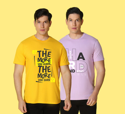 WOOSTRO Printed Men Round Neck Multicolor T-Shirt