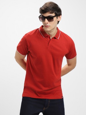 Dennis Lingo Solid Men Polo Neck Reversible Orange T-Shirt