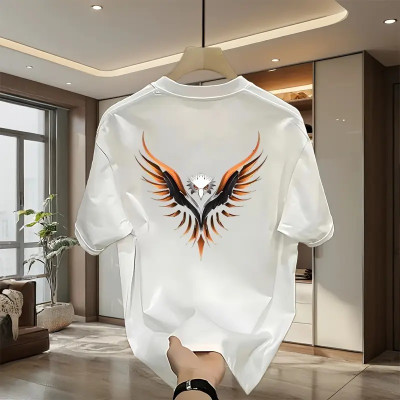 HASTEN Printed Men Round Neck White T-Shirt