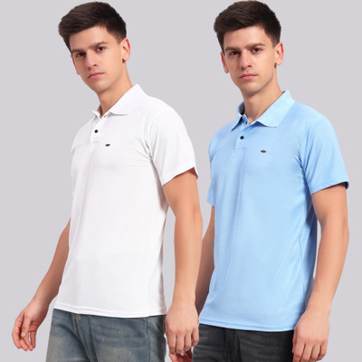 HEMLOCK Solid Men Polo Neck Multicolor T-Shirt
