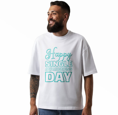 Seek Buy Love Printed Men Round Neck White T-Shirt