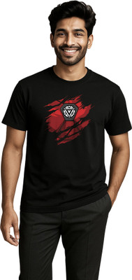 Rimore Clothing Printed Men Round Neck Black T-Shirt