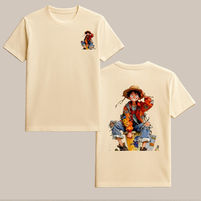 Nilan Impex Solid Men Round Neck Beige T-Shirt