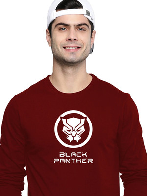 RULEDBYSUN Solid Men Round Neck Maroon T-Shirt