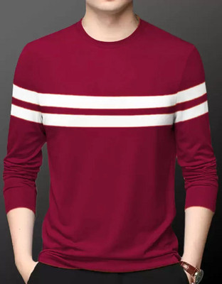 Clickwell Trend Solid Men Round Neck Silver T-Shirt