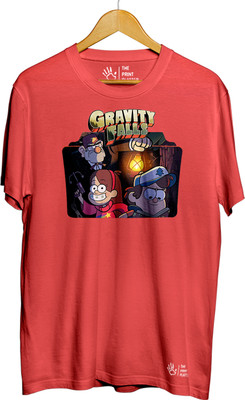 THE PRINT PLATTER Graphic Print Men Round Neck Red T-Shirt