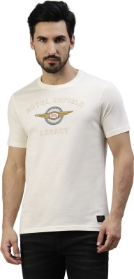 ROYAL ENFIELD Printed Men Round Neck White T-Shirt