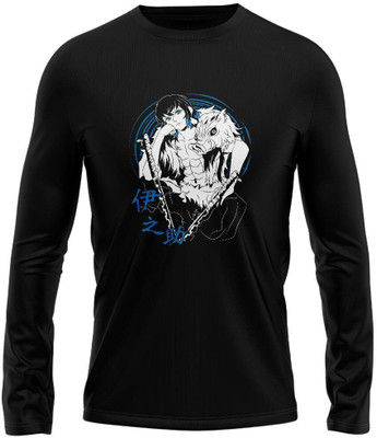 DUDEME Printed Men Round Neck Black T-Shirt