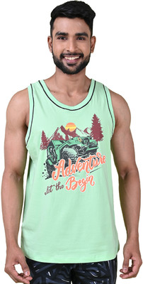 COLORS by Rupa Frontline Graphic Print Men Round Neck Light Green T-Shirt