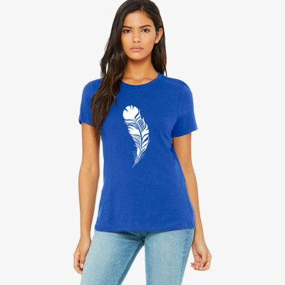 Smart Colors Printed Women Round Neck Blue T-Shirt