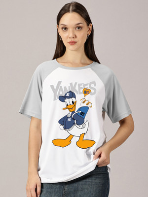 DISNEY by DreamBe Graphic Print Women Round Neck Multicolor T-Shirt