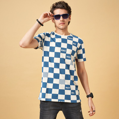 SF Jeans by Pantaloons Graphic Print Men Round Neck White T-Shirt