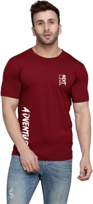 MINISTRY OF FRIENDS Typography Men Round Neck Maroon T-Shirt