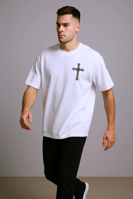 BLOSSOMTRADER Printed Men Round Neck White T-Shirt