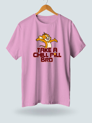Jack Paris Printed Men Round Neck Pink T-Shirt