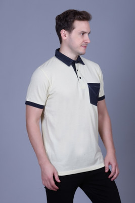 Pyro Spirit Solid Men Polo Neck White T-Shirt