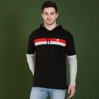 Faricon Trend Solid Men Round Neck Black T-Shirt