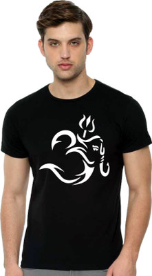 Tee town Graphic Print Men Round Neck Black T-Shirt