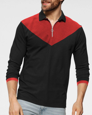 nityafas Printed Men Polo Neck Purple T-Shirt