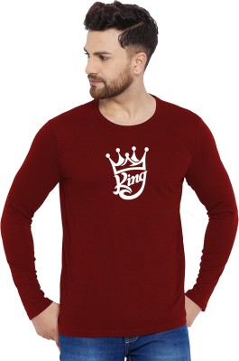 London Crew Printed Men Round Neck Maroon T-Shirt