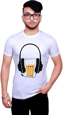 NITYANAND CREATIONS Printed Men Round Neck Multicolor T-Shirt